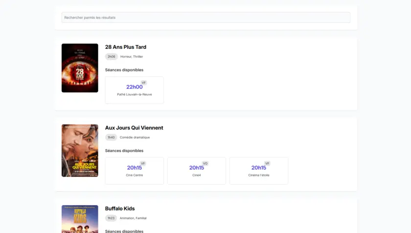 Films projetés